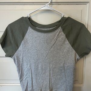 Hollister Gray and Green Tee